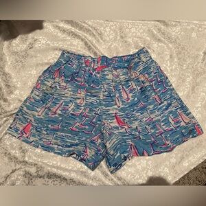 Lilly Pulitzer Callahan Stretch Shorts Nautical Sailboats